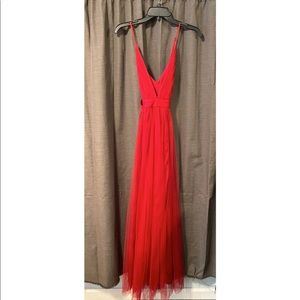Long Red Dress with two slits